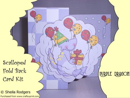 Purple Dragon Scalloped Fold Back Card Kit