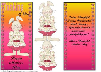 Mother's Day Bunny Dl with Insert and Verse