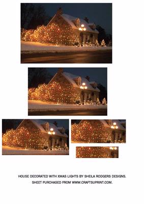 House Decorated with Xmas Lights