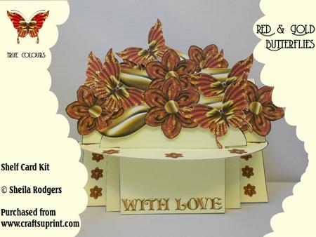 Red and Gold Butterflies Shelf Card Kit