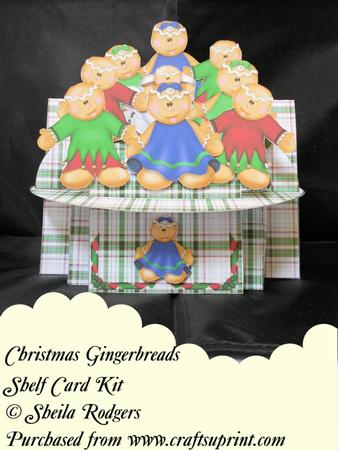 Christmas Gingerbreads 3D Shelf Card Kit