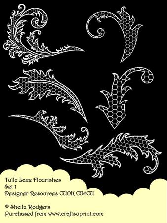 Tulle Lace Flourishes Set 1