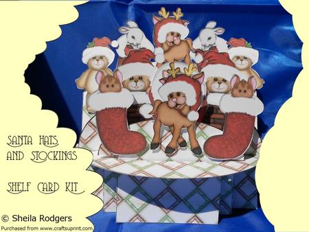 Santa Hats and Stockings 3D Shelf Card Kit