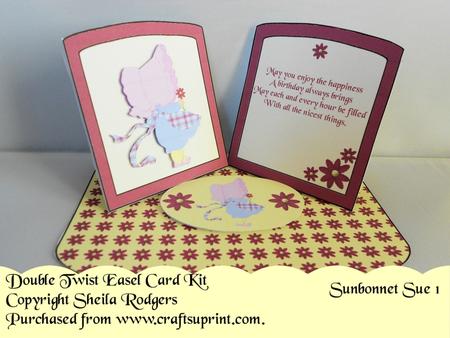 Sunbonnet Sue 1 Double Twist Easel Card with Envelope.