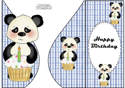 Male Panda Birthday Teardrop
