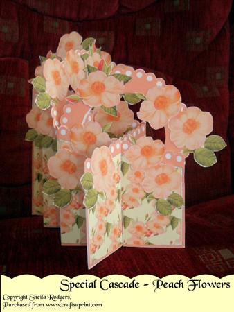 Special Cascade Card - Peach Flowers