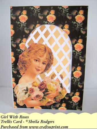 Girl with Roses - Trellis Card Kit