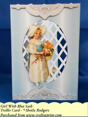 Girl with Blue Sash - Trellis Card Kit