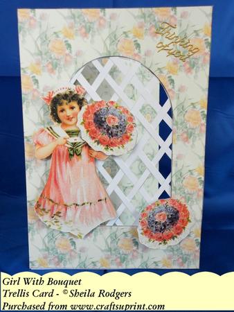 Girl with Bouquet - Trellis Card Kit