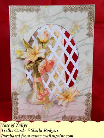 Vase of Tulips - Trellis Card Kit