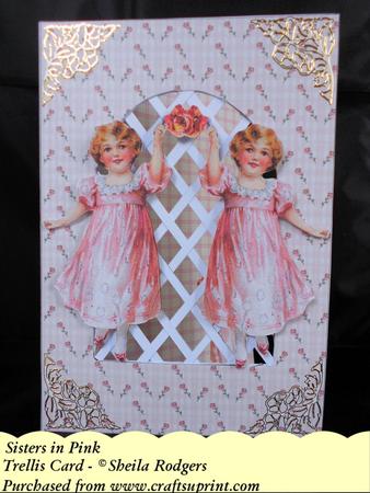 Sisters in Pink Trellis Card Kit