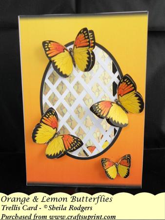 Orange & Lemon Butterflies - Trellis Card Kit