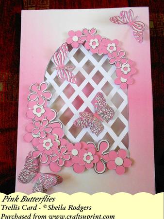 Pink Butterflies - Trellis Card Kit