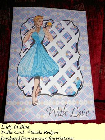 Lady in Blue - Trellis Card Kit