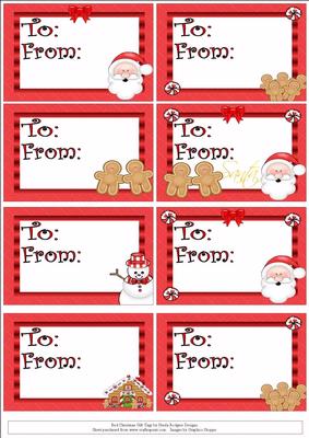 Red Christmas Gift Tags
