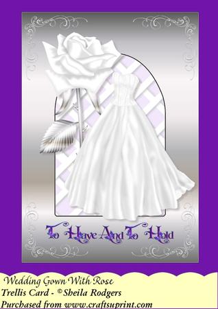 Wedding Gown with Rose - Trellis Card Kit
