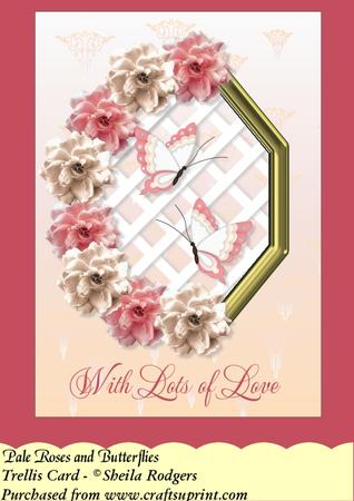 Pale Roses and Butterflies - Trellis Card Kit