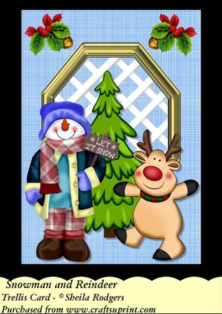 Snowman and Reindeer - Trellis Card Kit