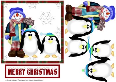 Snowman with Penguin Friends