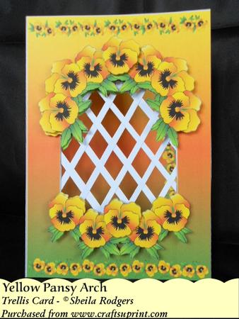 Yellow Pansy Arch - Trellis Card Kit