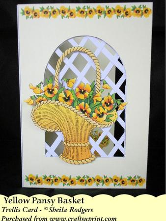 Yellow Pansy Basket - Trellis Card Kit