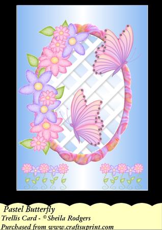 Pastel Butterfly - Trellis Card Kit