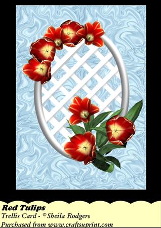 Red Tulips - Trellis Card Kit