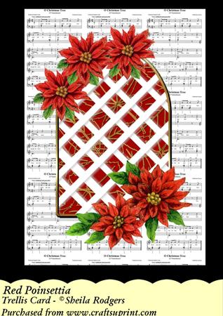 Red Poinsettia - Trellis Card Kit