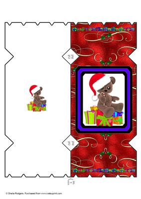 Teddy with Gifts Cracker Card