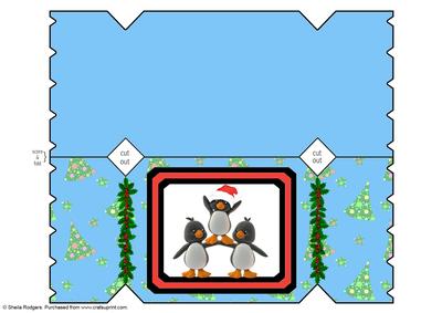 Penguin Pyramid Cracker Card