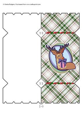 Reindeer on Tartan - Cracker Card