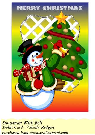 Snowman with Bell - Trellis Card Kit