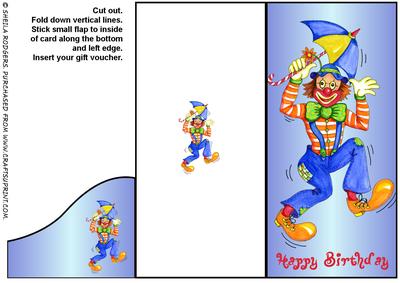Voucher Card - Clown with Umbrella