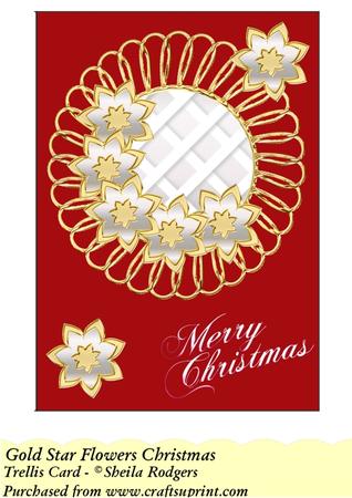 Gold Star Flowers Christmas - Trellis Card Kit