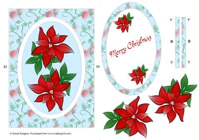 Poinsettia Oval Spinner Card