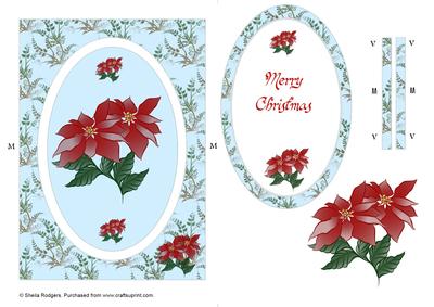 Poinsettia 2 Oval Spinner Card