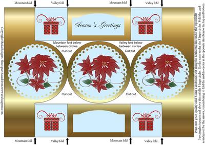 Poinsettia Circle Folded Pop Out
