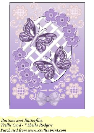 Buttons and Butterflies - Trellis Card Kit