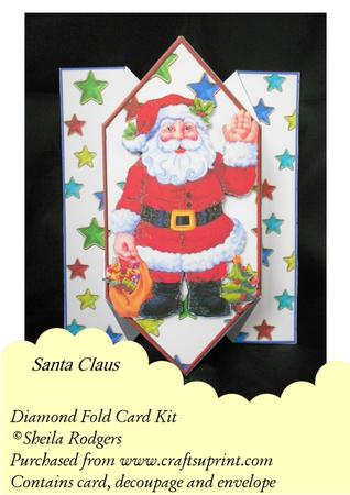 Santa Claus - Diamond Fold Card
