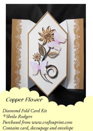 Copper Flower - Diamond Fold Card