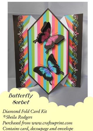 Butterfly Sorbet - Diamond Fold Card