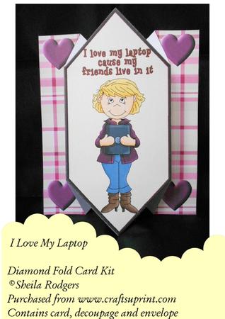 I Love My Laptop - Diamond Fold Card