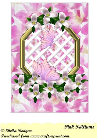 Pink Trilliums - Trellis Card Kit