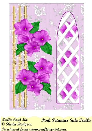 Pink Petunias Trellis Card