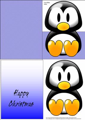 Cut Out Card, Wide Eyed Penguin