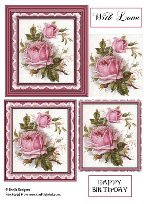 Pink Framed Rose Pyramid