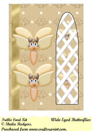 Wide Eyed Butterflies Side Trellis Card