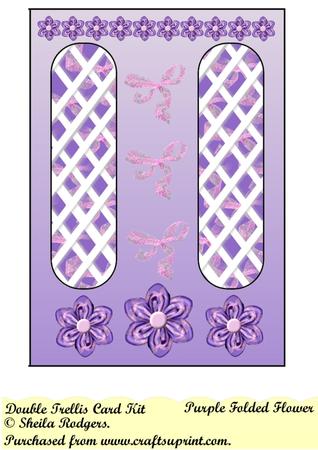 Purple Folded Flower Double Trellis Card Kit