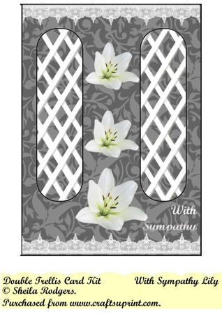 With Sympathy Lily Double Trellis Card Kit