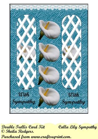 Calla Lily Sympathy Double Trellis Card Kit